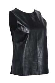 Current Boutique-Vince - Black Sleeveless Lamb Leather Tank Sz 6