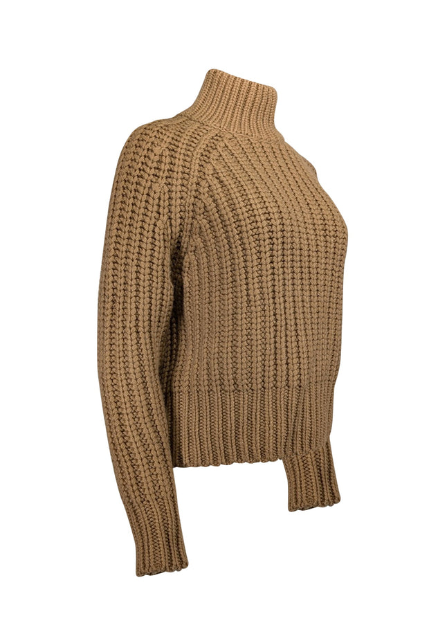 Current Boutique-Vince - Camel Brown Cashmere & Wool Blend Turtleneck Sweater Sz M