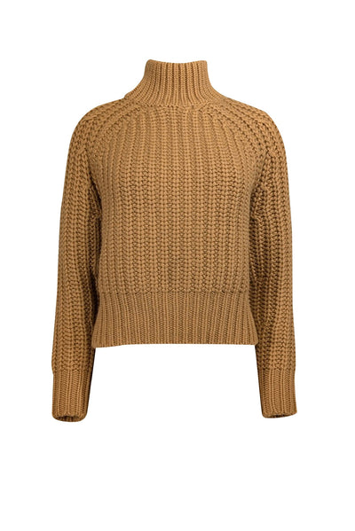 Current Boutique-Vince - Camel Brown Cashmere & Wool Blend Turtleneck Sweater Sz S