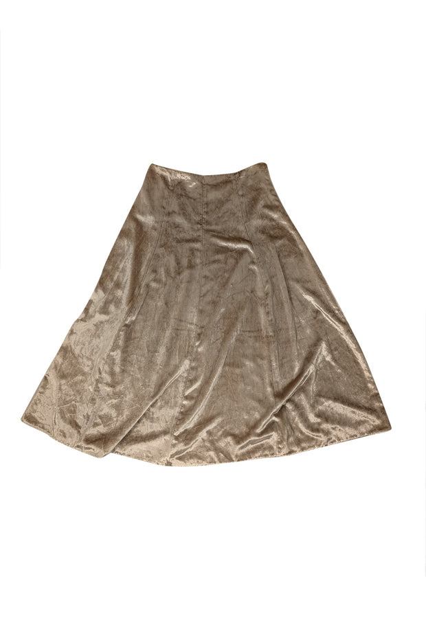 Current Boutique-Vince - Champagne Beige Crushed Velvet Skirt Sz 10