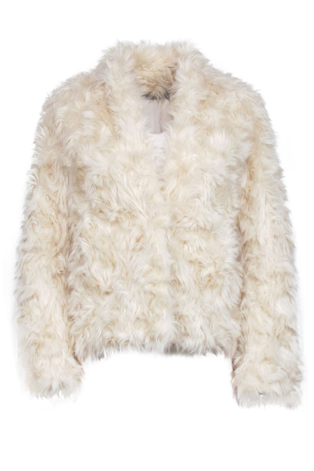 Current Boutique-Vince - Cream Faux Fur Coat Sz S