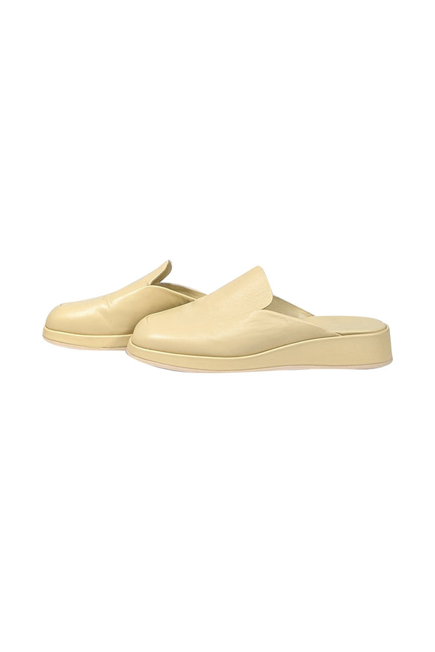 Current Boutique-Vince - Cream Leather Slip On Mules Sz 8