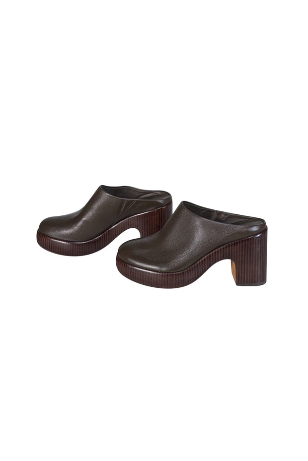 Current Boutique-Vince - Dark Brown Leather Mule Clogs Sz 8