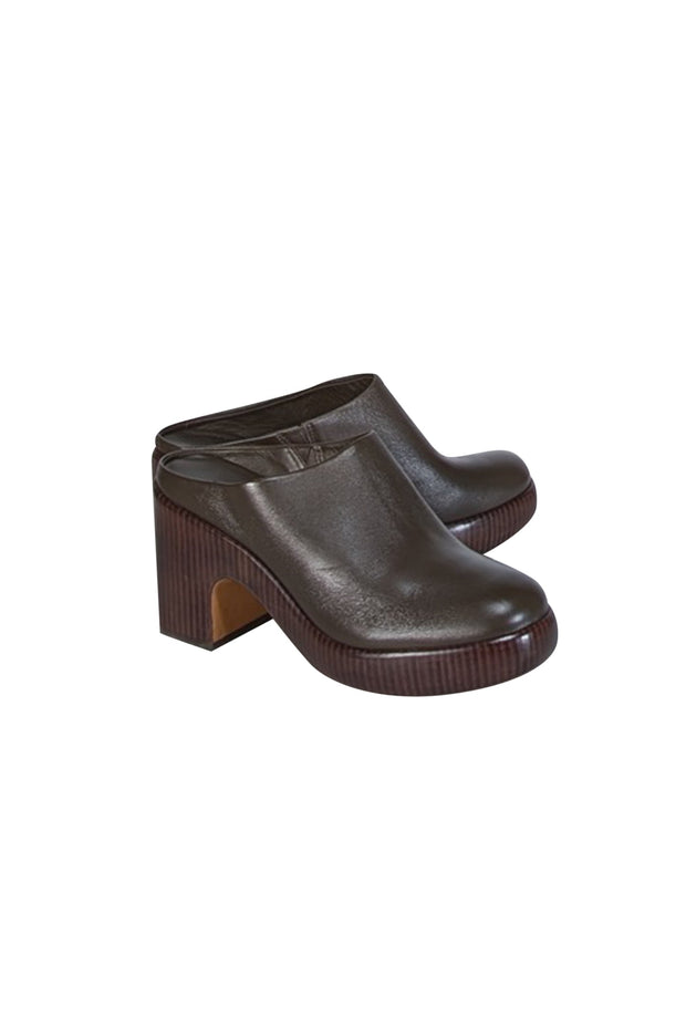 Current Boutique-Vince - Dark Brown Leather Mule Clogs Sz 8