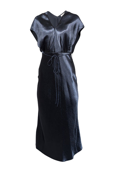 Current Boutique-Vince - Dark Slate Satin Cap Sleeve Dress Sz 00