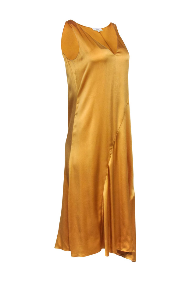 Current Boutique-Vince - Gold Silk Sleeveless Slip Dress Sz S