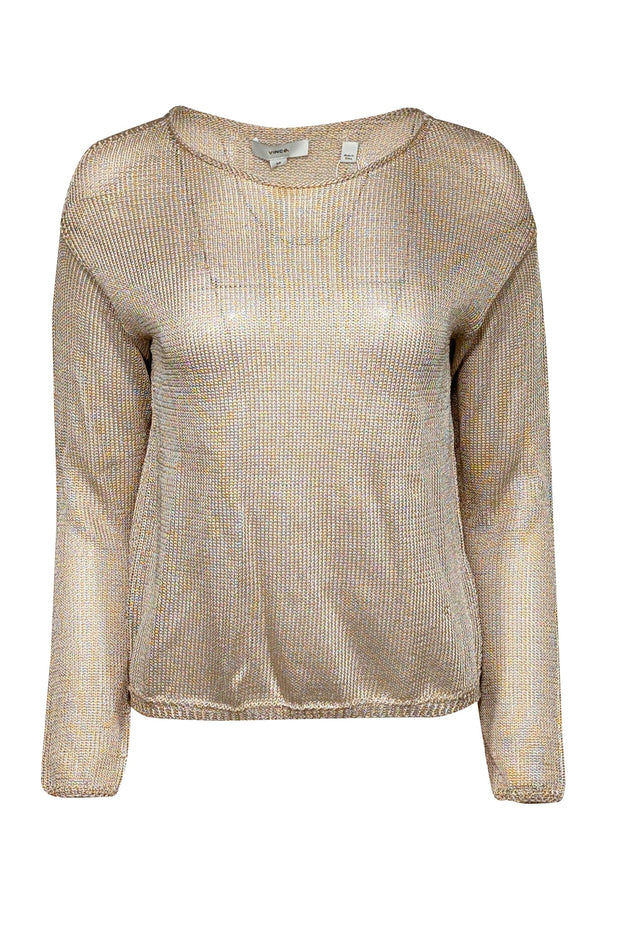 Current Boutique-Vince - Gold Woven Knit Sweater Sz S