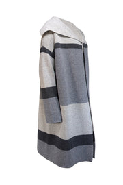 Current Boutique-Vince - Grey Striped Wool & Cashmere Cardigan Sz XS