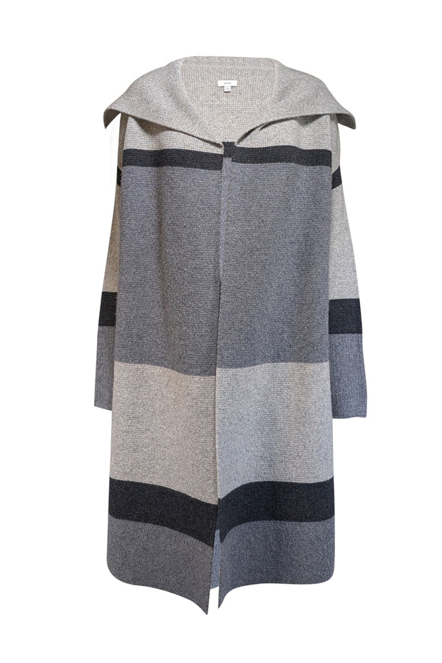 Current Boutique-Vince - Grey Striped Wool & Cashmere Cardigan Sz XS