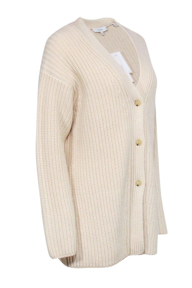 Current Boutique-Vince - Ivory Cable Knit Cardigan Sz XL