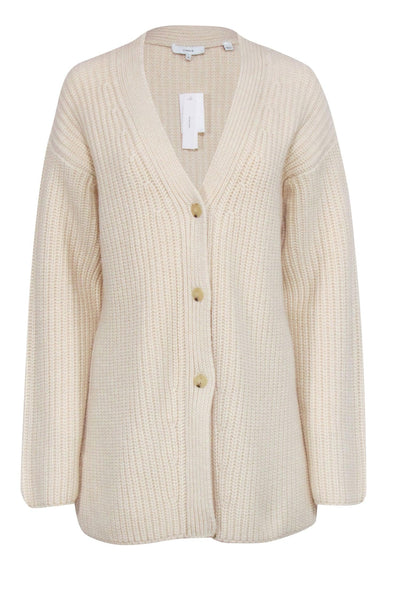 Current Boutique-Vince - Ivory Cable Knit Cardigan Sz XL