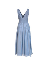 Current Boutique-Vince - Light Blue Tiered Sleeveless Midi Dress Sz S