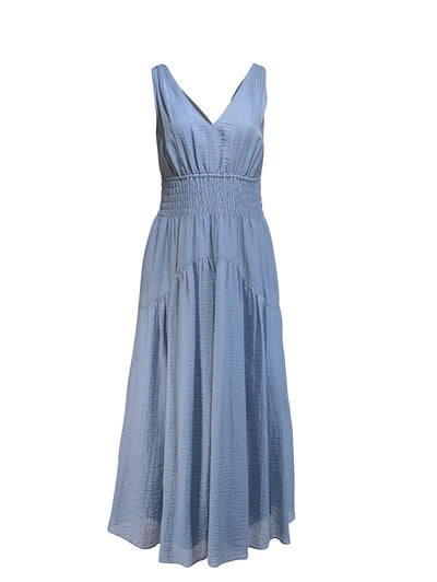 Current Boutique-Vince - Light Blue Tiered Sleeveless Midi Dress Sz S