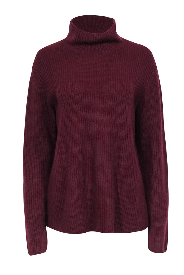 Current Boutique-Vince - Maroon Cashmere Mock Neck Sweater Sz XL