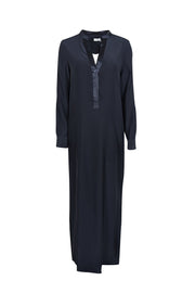 Current Boutique-Vince - Midnight Navy Silk Maxi Shirtdress Sz 8