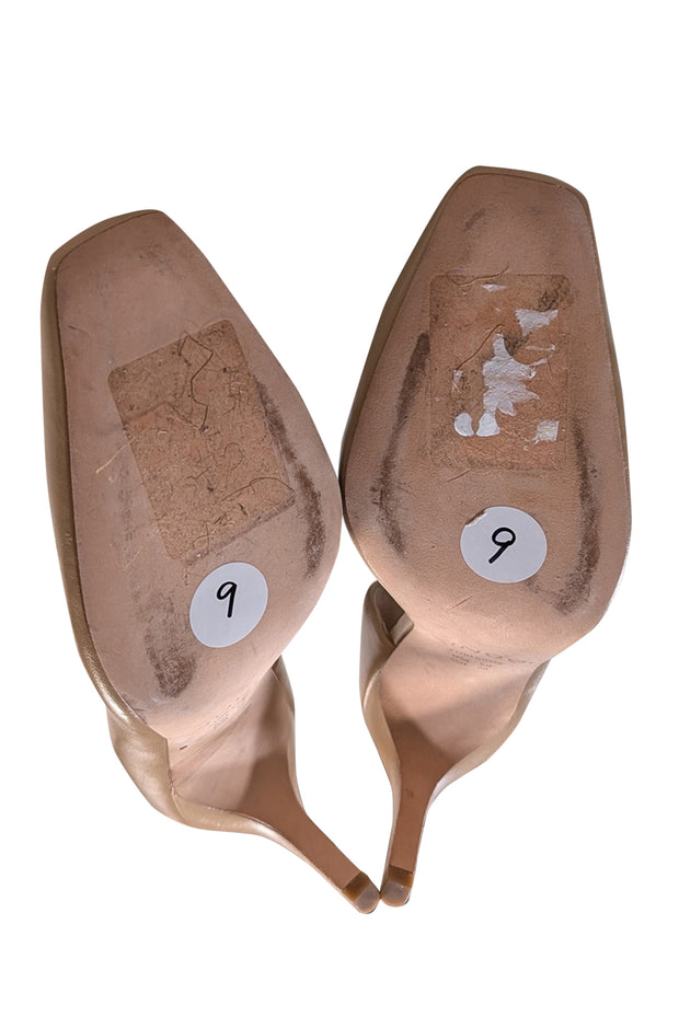 Current Boutique-Vince - Nude Leather Basic Pumps Sz 9