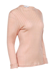 Current Boutique-Vince - Peach Ribbed Long Sleeve Knit Top Sz L