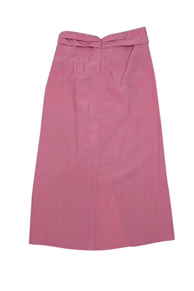 Current Boutique-Vince - Pink w/ Slit & Waist Twist Detail Midi Skirt Sz S