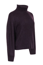 Current Boutique-Vince - Plum Purple Knit Open Back Turtle Neck Sweater Sz L