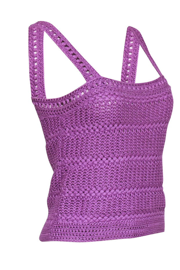 Current Boutique-Vince - Purple Crochet Knit Tank Sz XS