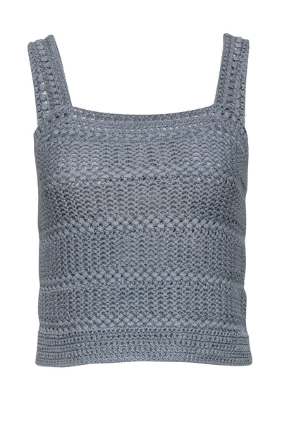 Current Boutique-Vince - Slate Grey Crochet Tank Top Sz XS