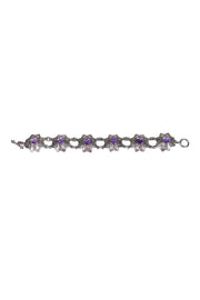 Current Boutique-Vintage - Silver Star Bracelet w/ Purple Center Stones