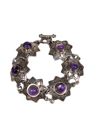 Current Boutique-Vintage - Silver Star Bracelet w/ Purple Center Stones