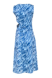 Current Boutique-Vivienne Hu - Blue Zebra Sleeveless Side Cut Out Dress Sz 2