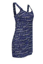 Current Boutique-Weekend Max Mara - Blue & Cream Print Sleeveless Dress Sz 4