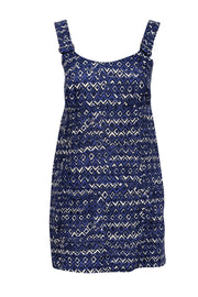 Current Boutique-Weekend Max Mara - Blue & Cream Print Sleeveless Dress Sz 4