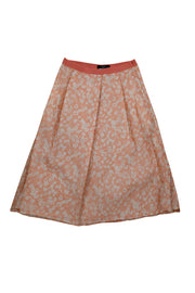 Current Boutique-Weekend Max Mara - Salmon & White Floral Print Silk Skirt Sz 6