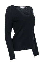 Current Boutique-White & Warren - Black Cashmere Ribbed Sweater Sz S