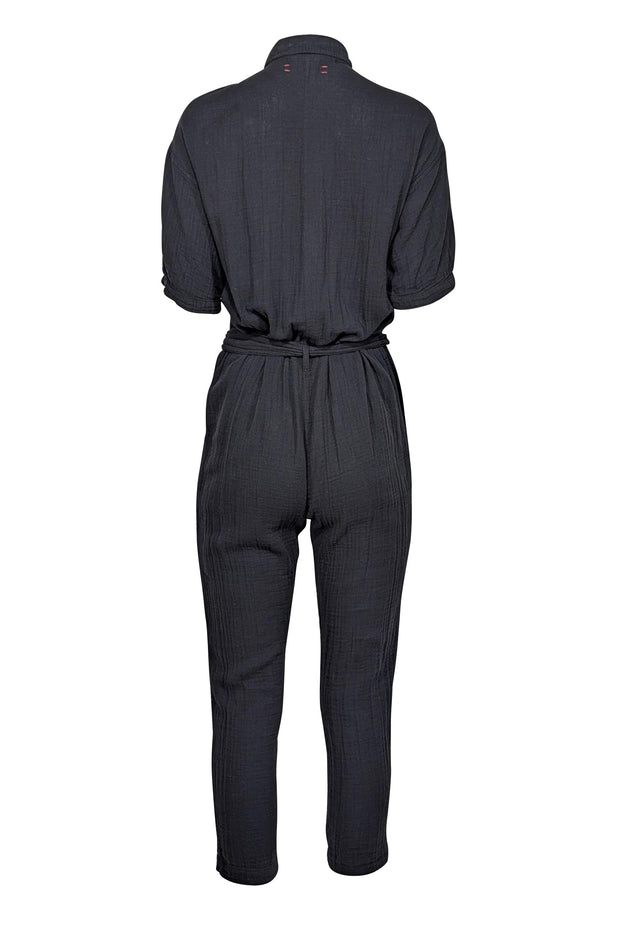 Current Boutique-Xirena - Black Cotton Gauze Belted Jumpsuit Sz XS