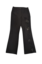 Current Boutique-Yigal Azrouel - Black Wool Blend Pants w/ Sequined Eyelet Detail Sz 8