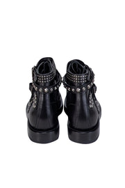 Current Boutique-Yves Saint Laurent - Black Leather "Ranger" Short Studded Ankle Boot Sz 7