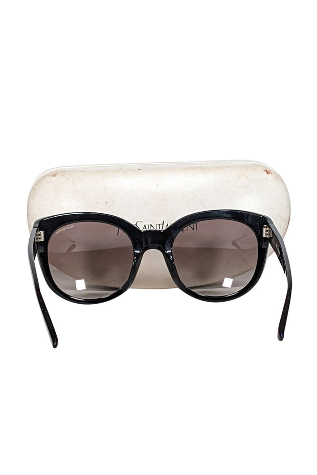 Current Boutique-Yves Saint Laurent - Black Rounded Large Sunglasses