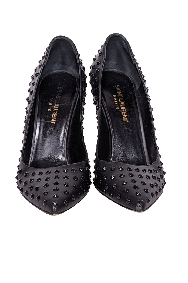 Current Boutique-Yves Saint Laurent - Black Studded Basic Pumps Sz 8