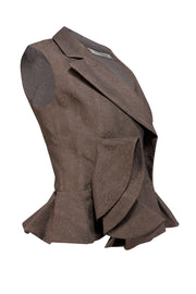 Current Boutique-Yves Saint Laurent - grey Jacquard Suit Vest Sz 6