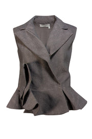 Current Boutique-Yves Saint Laurent - Grey Jacquard Suit Vest Sz 6