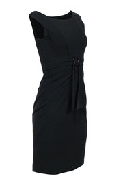 Current Boutique-Zac Posen - Black Sleeveless Empire Waist Dress w/ Belt Detail Sz 4