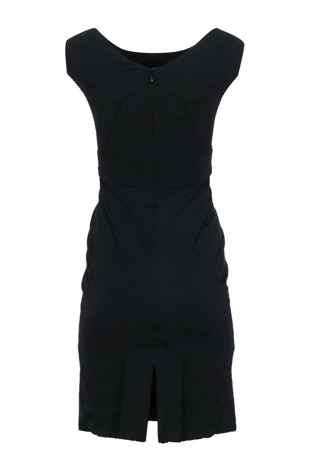 Current Boutique-Zac Posen - Black Sleeveless Empire Waist Dress w/ Belt Detail Sz 4