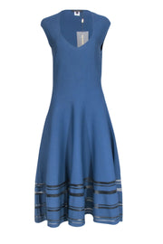 Current Boutique-Zac Posen - Blue Knit Sleeveless Maxi Dress Sz L