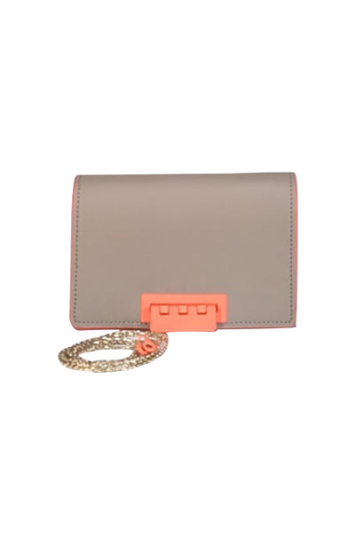 Current Boutique-Zac Posen - Grey & Coral Trim Crossbody Bag