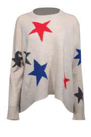 Current Boutique-Zadig & Voltaire - Beige Cashmere Sweater w/ Star Pattern Sz M