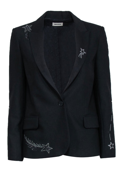 Current Boutique-Zadig & Voltaire - Black Blazer w/ Shooting Star Detail Sz S