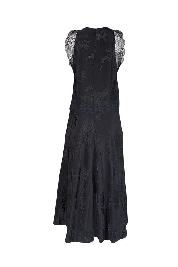 Current Boutique-Zadig & Voltaire - Black Lace Trim Drop Waist Dress Sz L