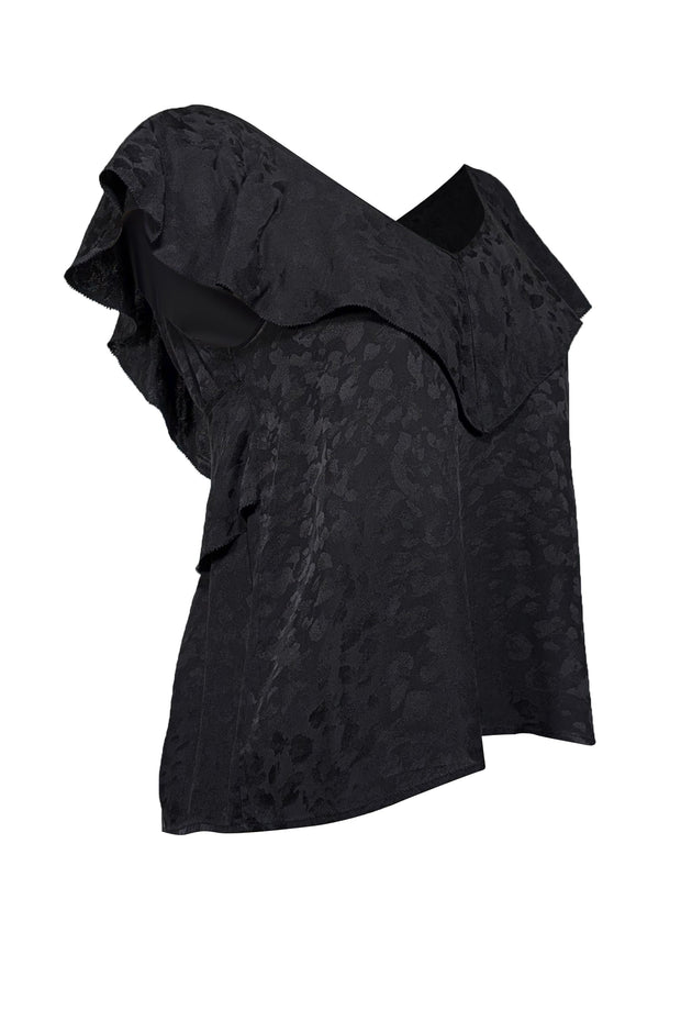 Current Boutique-Zadig & Voltaire - Black Leopard Silk Jacquard Top Sz S