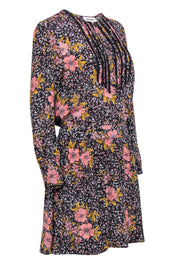 Current Boutique-Zadig & Voltaire - Black, Pink, & Mustard Floral Print Silk Dress Sz M