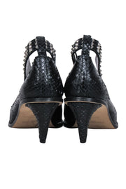 Current Boutique-Zadig & Voltaire - Black Reptile Texture Studded Detail Sz 9