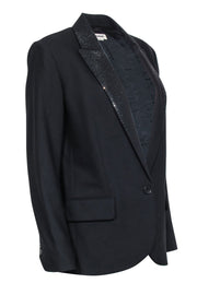 Current Boutique-Zadig & Voltaire - Black Rhinestone Collar Blazer Sz 4